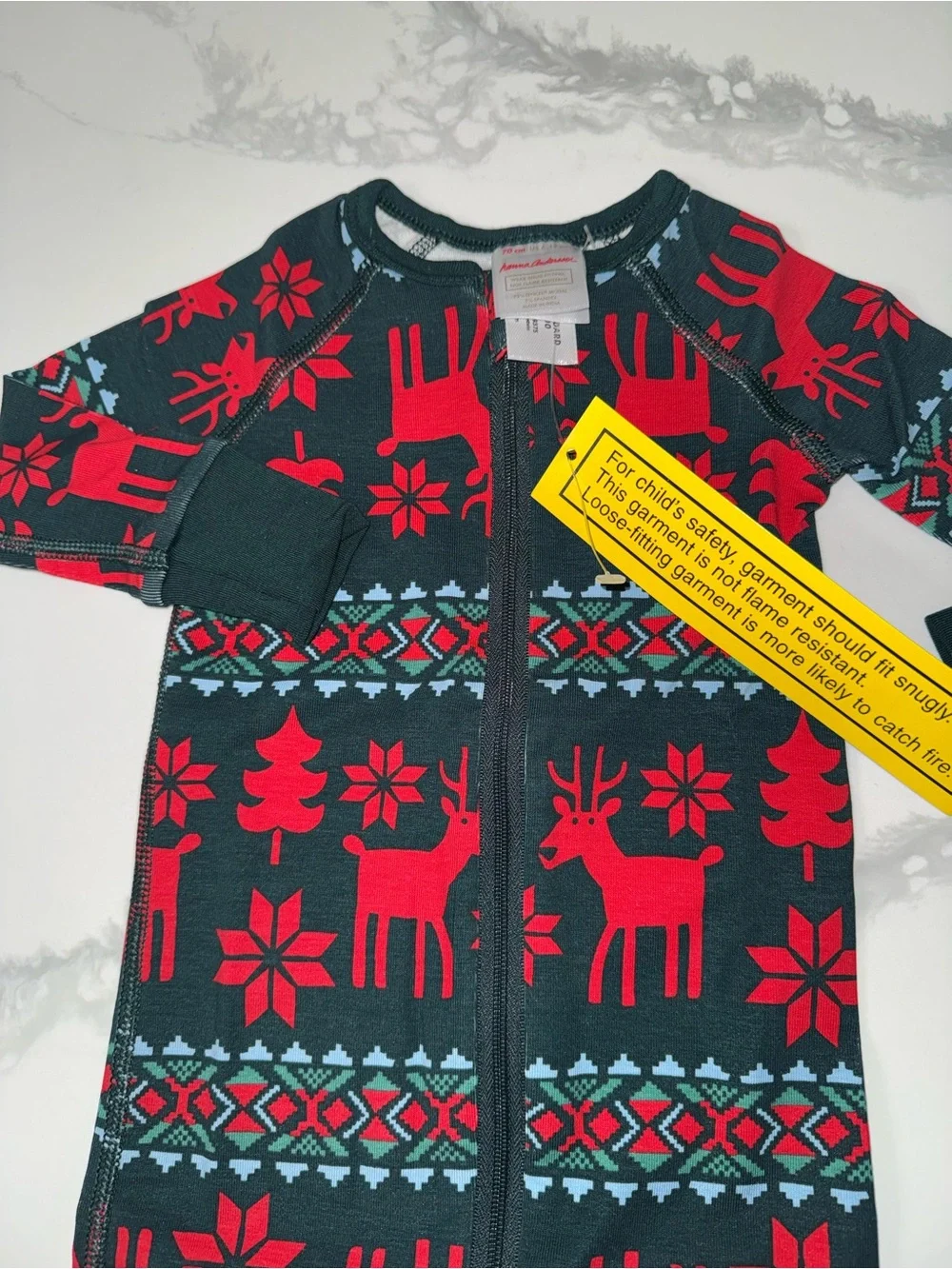 Hanna Andersson Holiday Christmas Reindeer Baby Sleeper Pajamas 6-12M